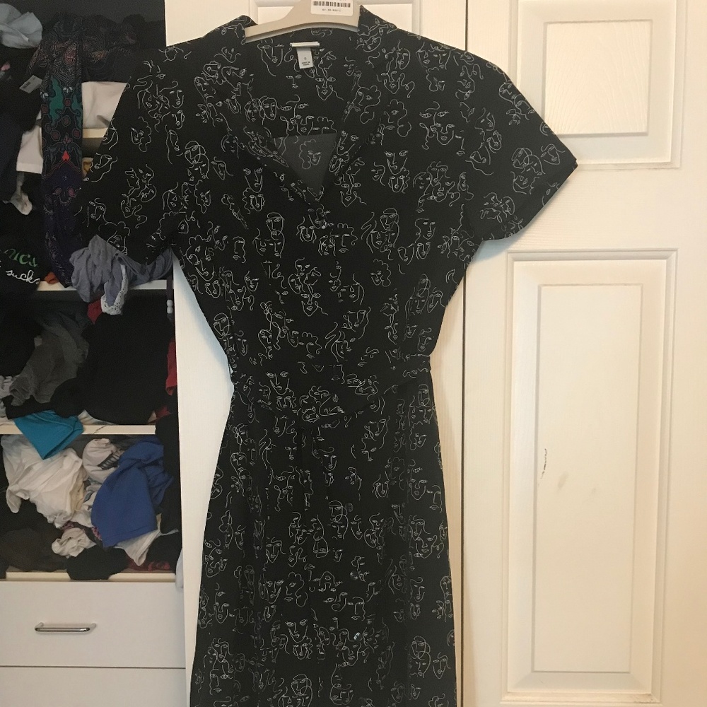 Button Down face print dress